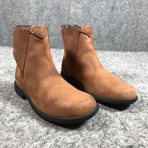 L.L. Bean Ankle Boots Womens 6.5 Brown Nubuck Hook Loop Comfort Casual